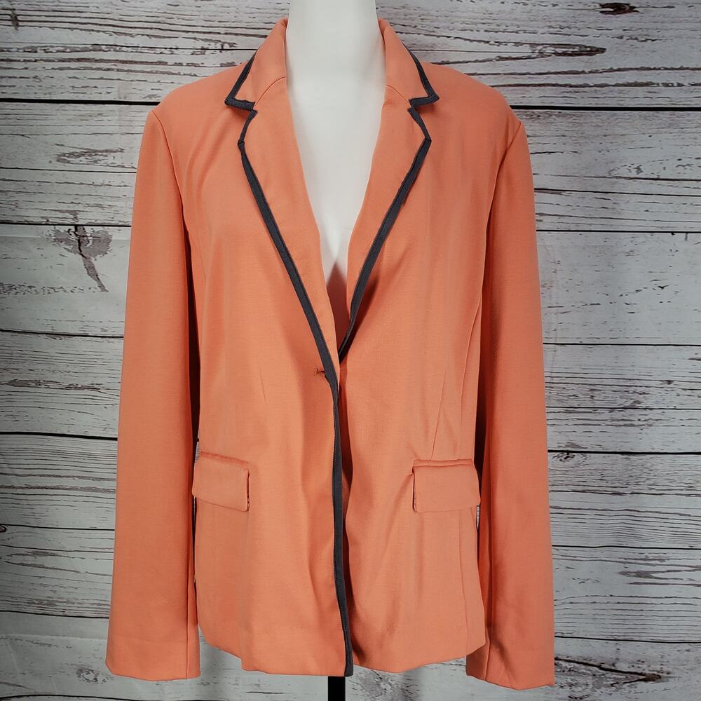 Company Ellen Tracey Peach Single Button Blazer Jacket Size Large